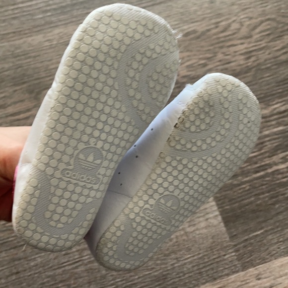 3K Adidas Stan Smith Baby Girl White/Pink Shoes - Picture 6 of 13